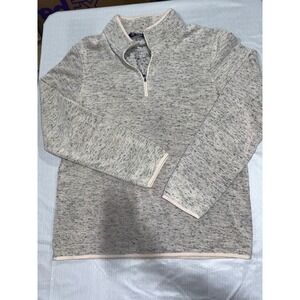 Zusa Wanderlust Quarter Zip Pullover Sweater Gray Space Dye Mens Large EcoFriend